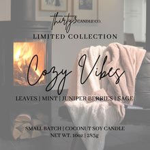 Load image into Gallery viewer, COZY VIBES CANDLE - Leaves | Mint | Juniper Berries | Sage