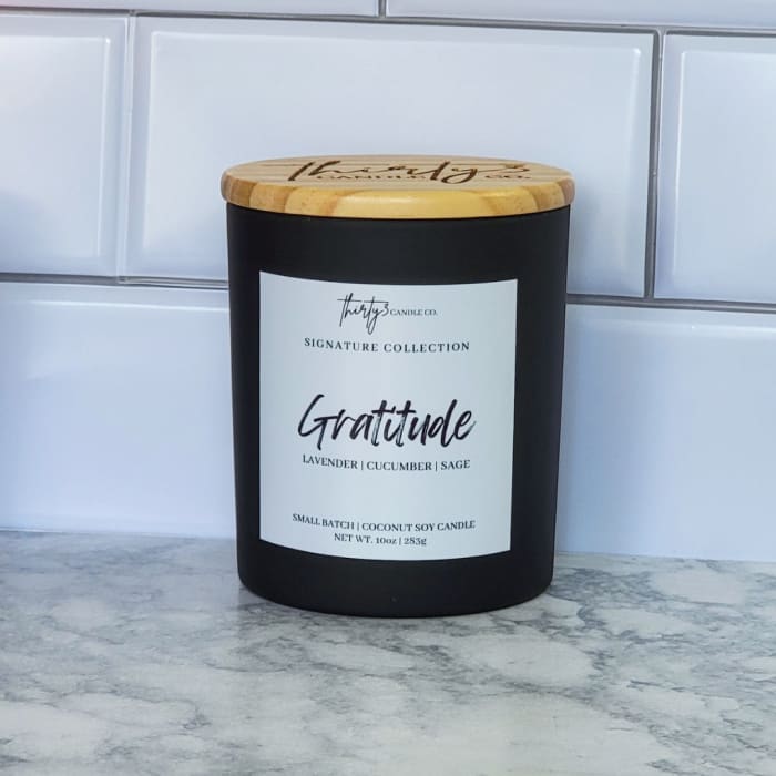 GRATITUDE Candle - Lavender | Cucumber | White Sage - 10oz -